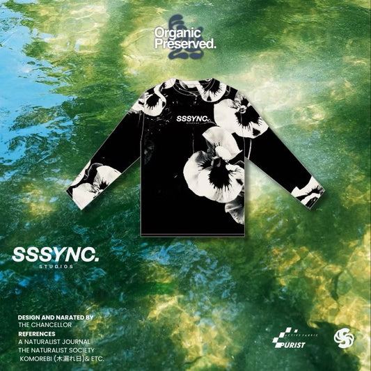 Organic Preserved Black Blossom Long Sleeve Woman SSSYNC Studios Running Jersey