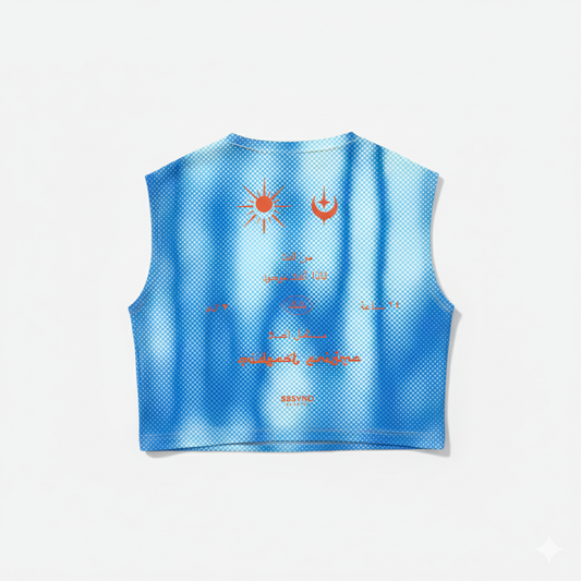 Mideast enigma Desert Snow Crop Tank - SSSYNC Studios Running Jersey