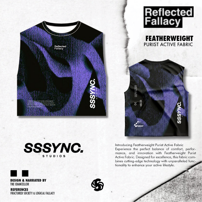 Reflected Fallacy Deep Hominem Crop Tank - SSSYNC Studios Running Jersey