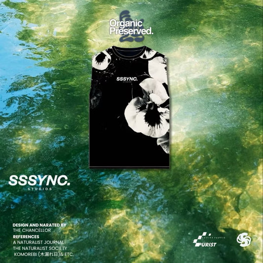 Organic Preserved Black Blossom Muscle Tee SSSYNC Studios Running Jersey