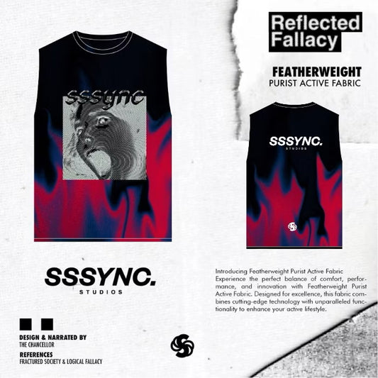 Reflected Fallacy Confusing Fact Black Muscle Tee SSSYNC Studios Running Jersey