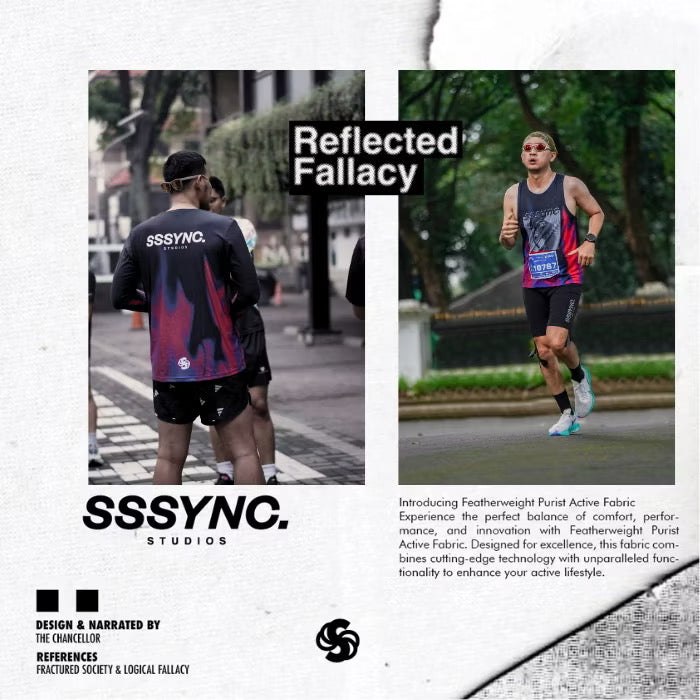 Reflected fallacy confusing fact black long sleeve SSSYNC Studios Running Jersey