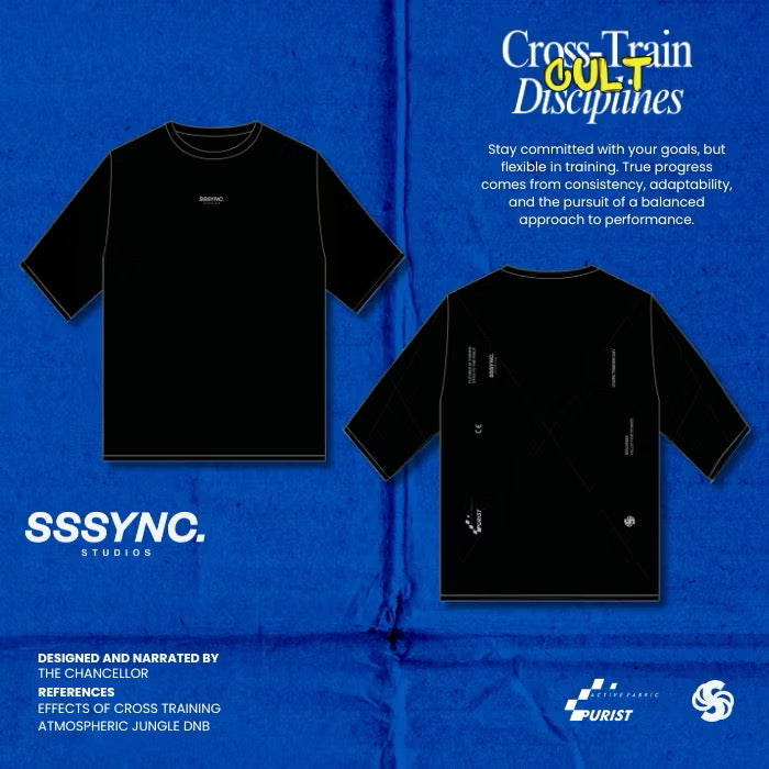 Cross Train G.E.N Black - SSSYNC STUDIOS Running Short Sleeve