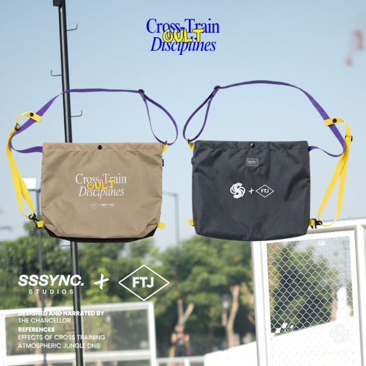 Sssyncstudios X FTJ.Co Cross Train Cult Disciplines Musette Bag Beige Grey