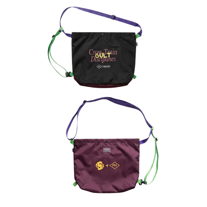 Sssyncstudios X FTJ.Co Cross Train Cult Disciplines Musette Bag Black Maroon