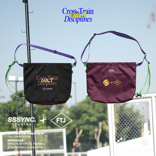 Sssyncstudios X FTJ.Co Cross Train Cult Disciplines Musette Bag Black Maroon
