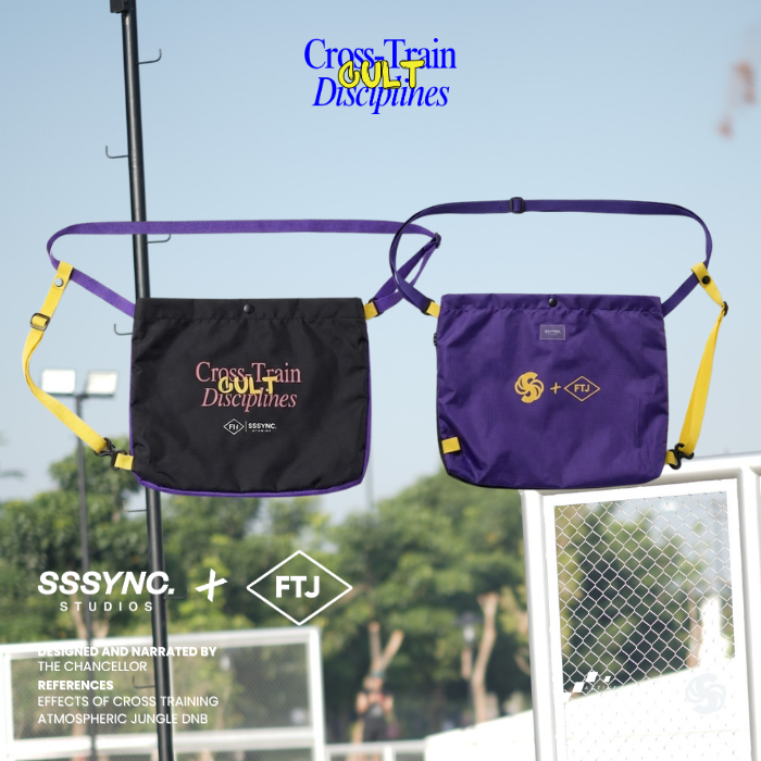 Sssyncstudios X FTJ.Co Cross Train Cult Disciplines Musette Bag Black Purple