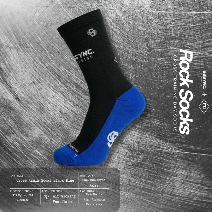 SSSYNC Studios X FTJ Cross Train Socks Black Blue