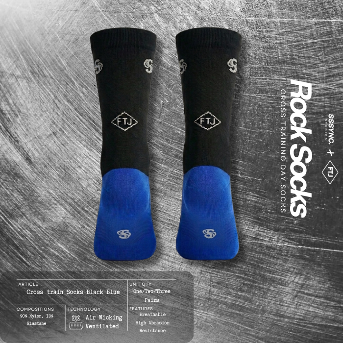 SSSYNC Studios X FTJ Cross Train Socks Black Blue