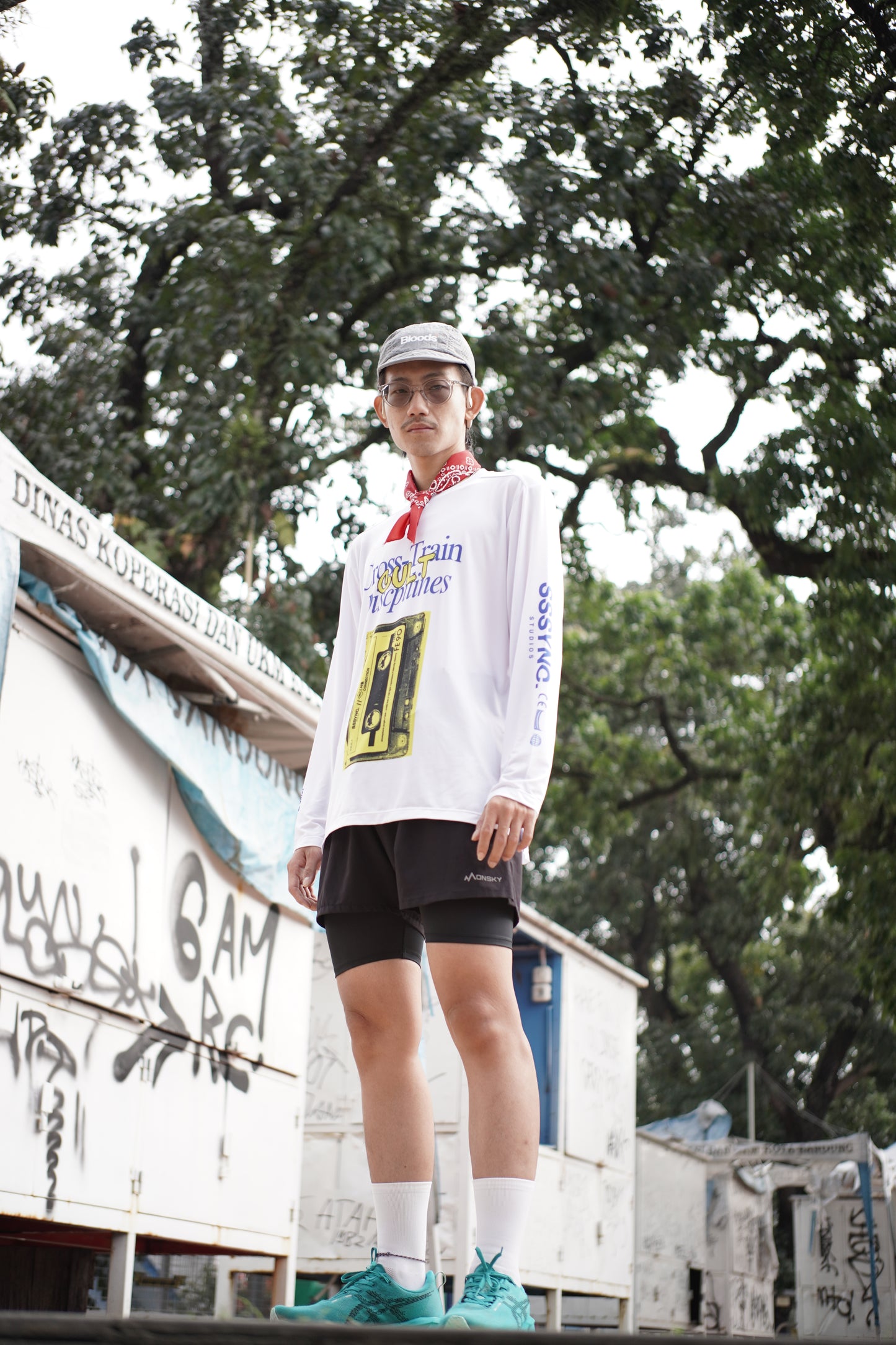 Cross Train White - SSSYNC STUDIOS x FTJ Running and Cycling Long Sleeve