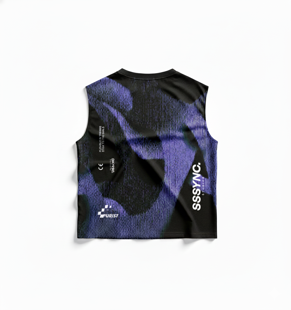 Reflected Fallacy Deep Hominem Crop Tank - SSSYNC Studios Running Jersey