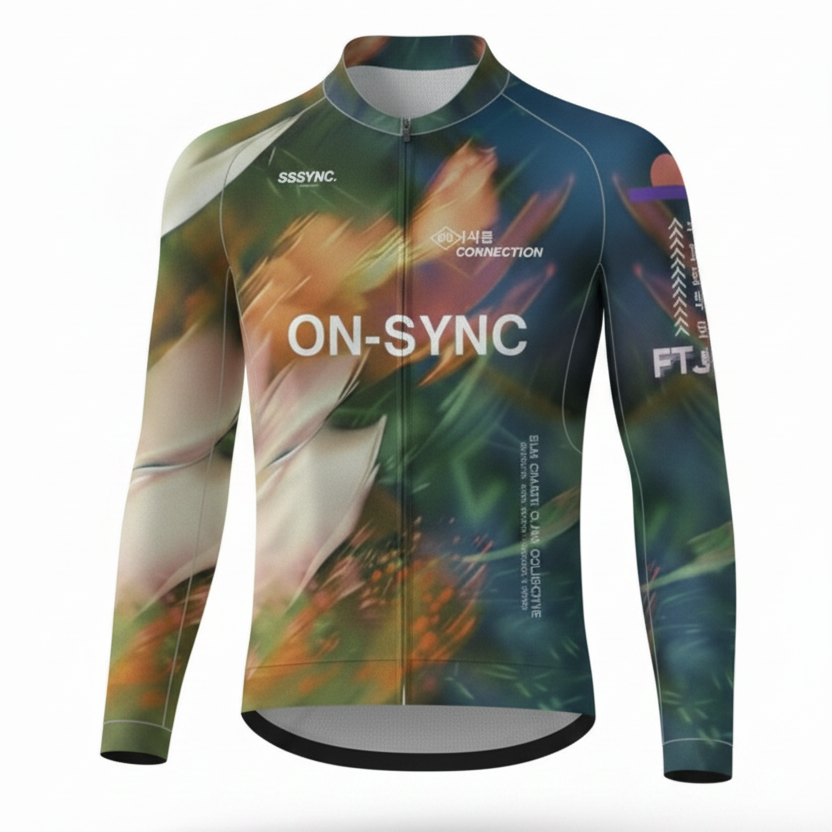 Pre Order Organic Preserved  Summer Bloom FTJ Cycling Jersey Long Sleeve Copy