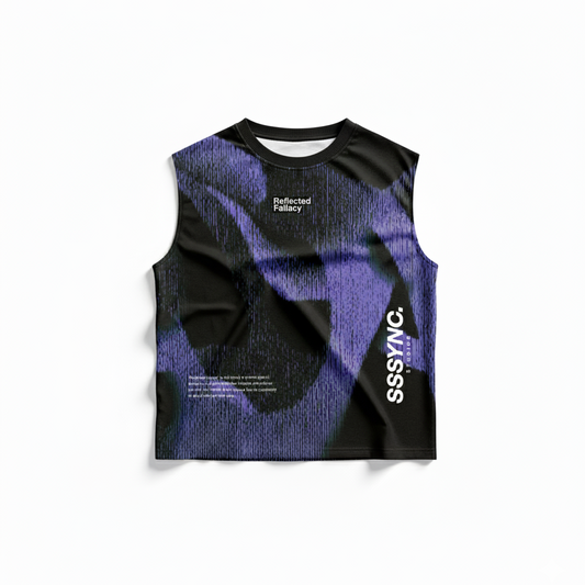 Reflected Fallacy Deep Hominem Crop Tank - SSSYNC Studios Running Jersey