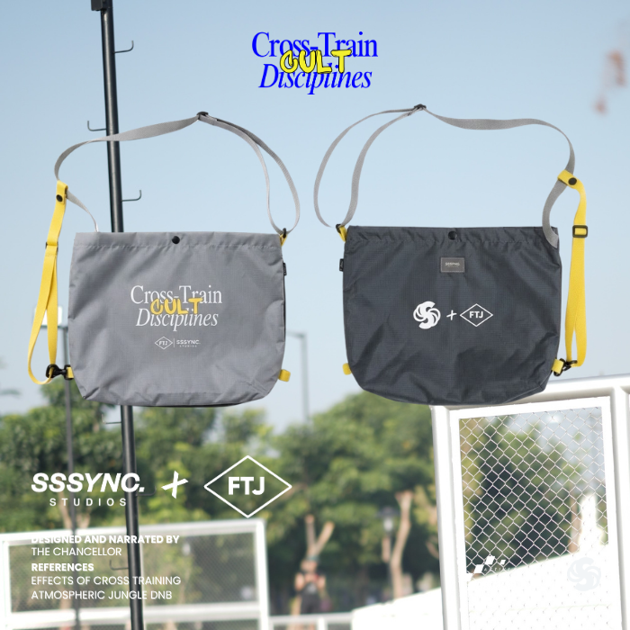 Sssyncstudios X FTJ.Co Cross Train Cult Disciplines Musette Bag Grey Charcoal