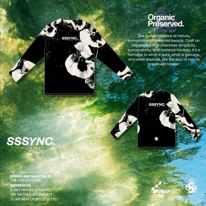 Organic Preserved Black Blossom Long Sleeve Woman SSSYNC Studios Running Jersey