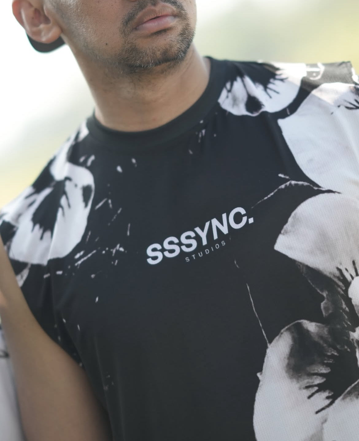 Organic Preserved Black Blossom Muscle Tee SSSYNC Studios Running Jersey