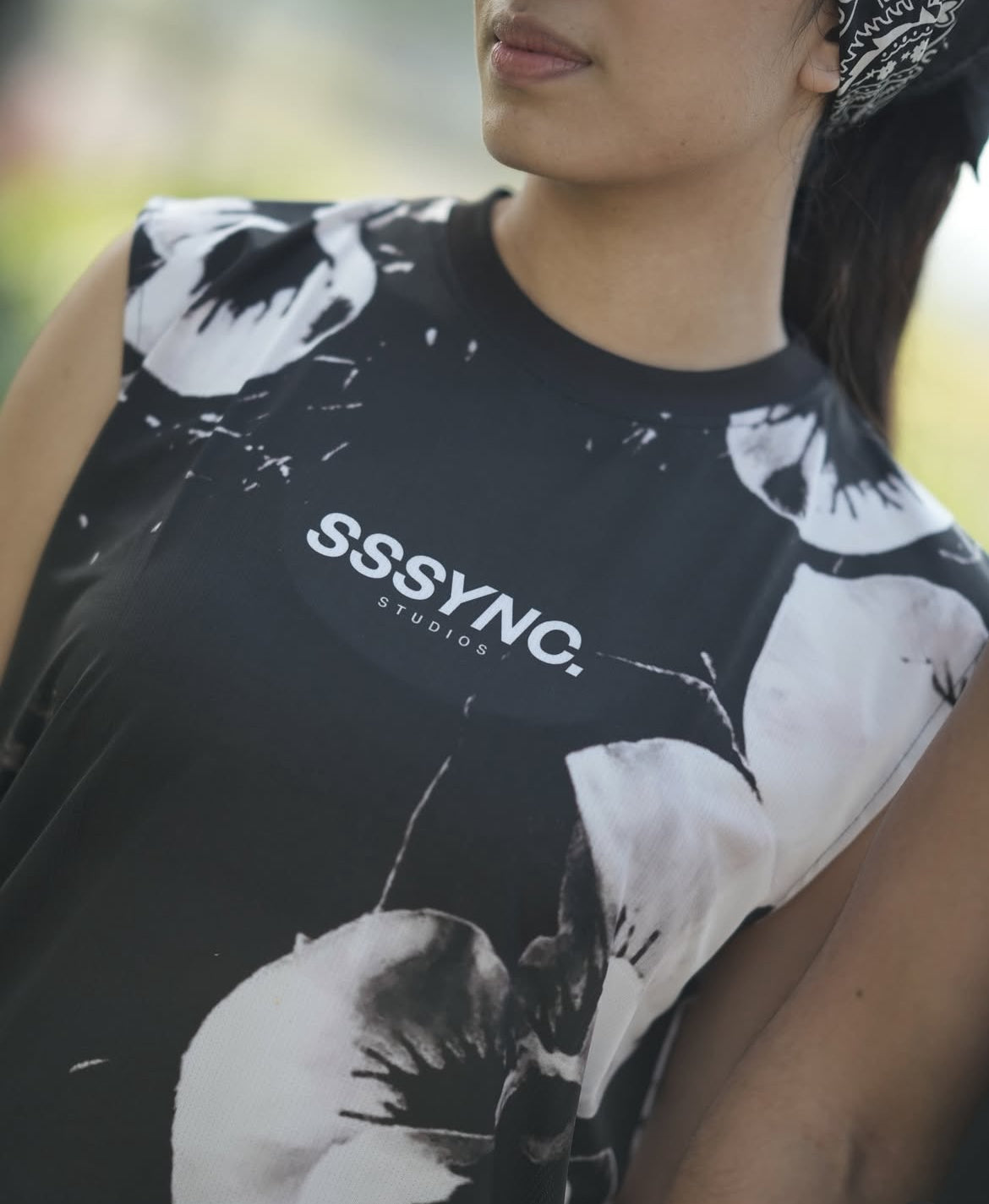 Organic Preserved Black Blossom Muscle Tee SSSYNC Studios Running Jersey